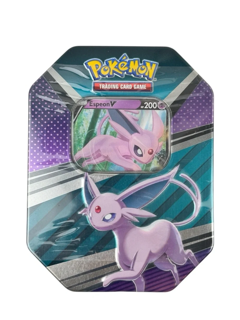 NIB Pokémon TCG V Heroes Espeon V Tin Box Sealed Eeveelution Collectible Box New - Picture 6 of 10